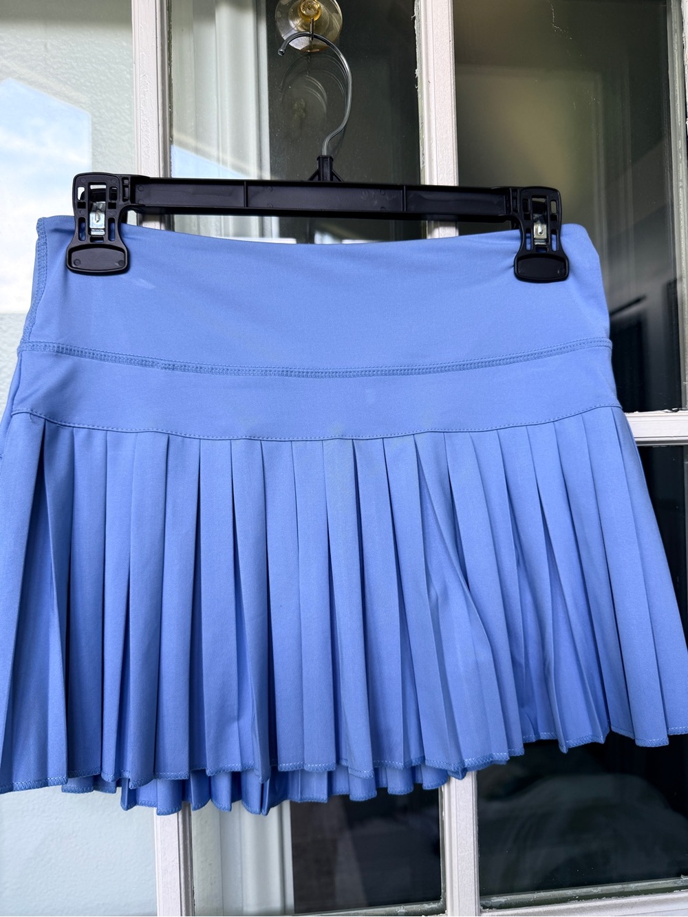 Gold Hinge Pleated Active Skirt in Periwinkle Blue